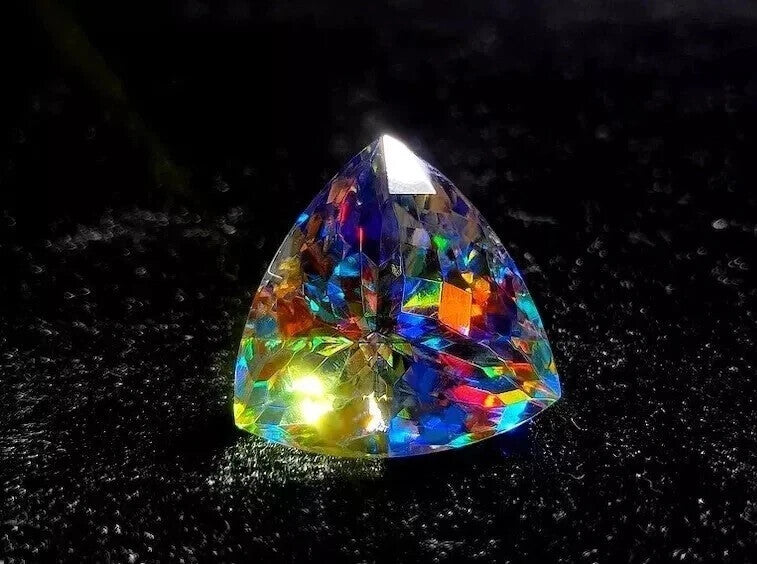 70 Ct+ Natural Mystic Topaz Rainbow Color Trillion Cut Certified Loose Gemstone