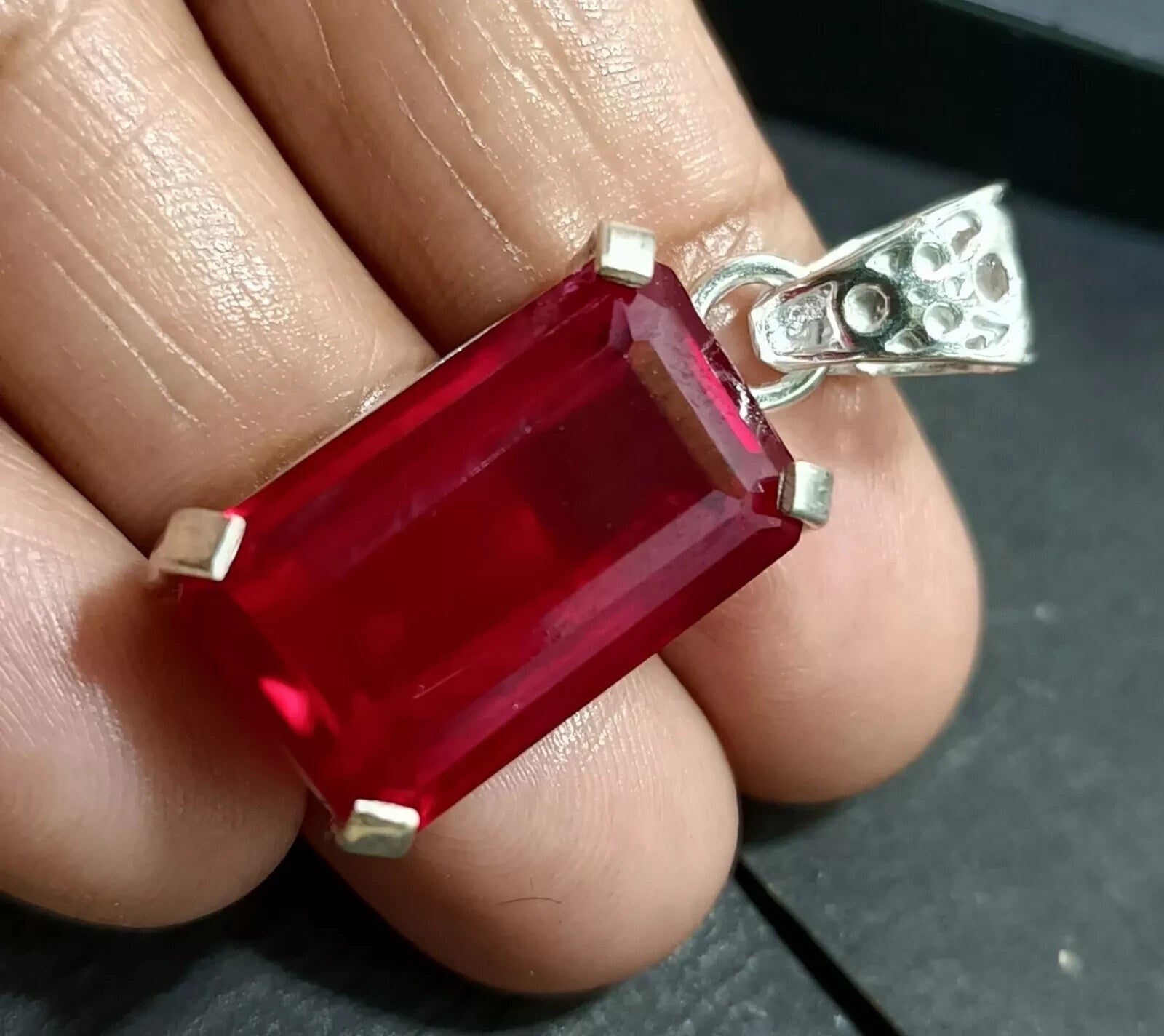 EGL Certified 42.25 Ct Natural RUBY 925 Solid Silver Pendant Loose Gemstone