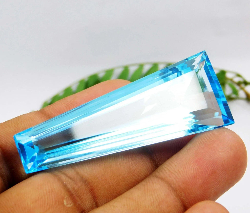 97.80 Ct Natural Sky Blue Fancy Cut Loose Topaz Flawless Gemstone GIE Certified