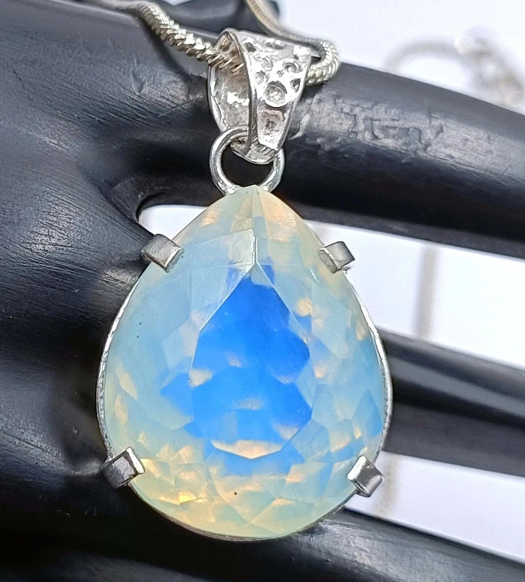 Certified 55.60 Ct Natural Opal Pear Cut 925 Solid Silver Pendant Loose Gemstone