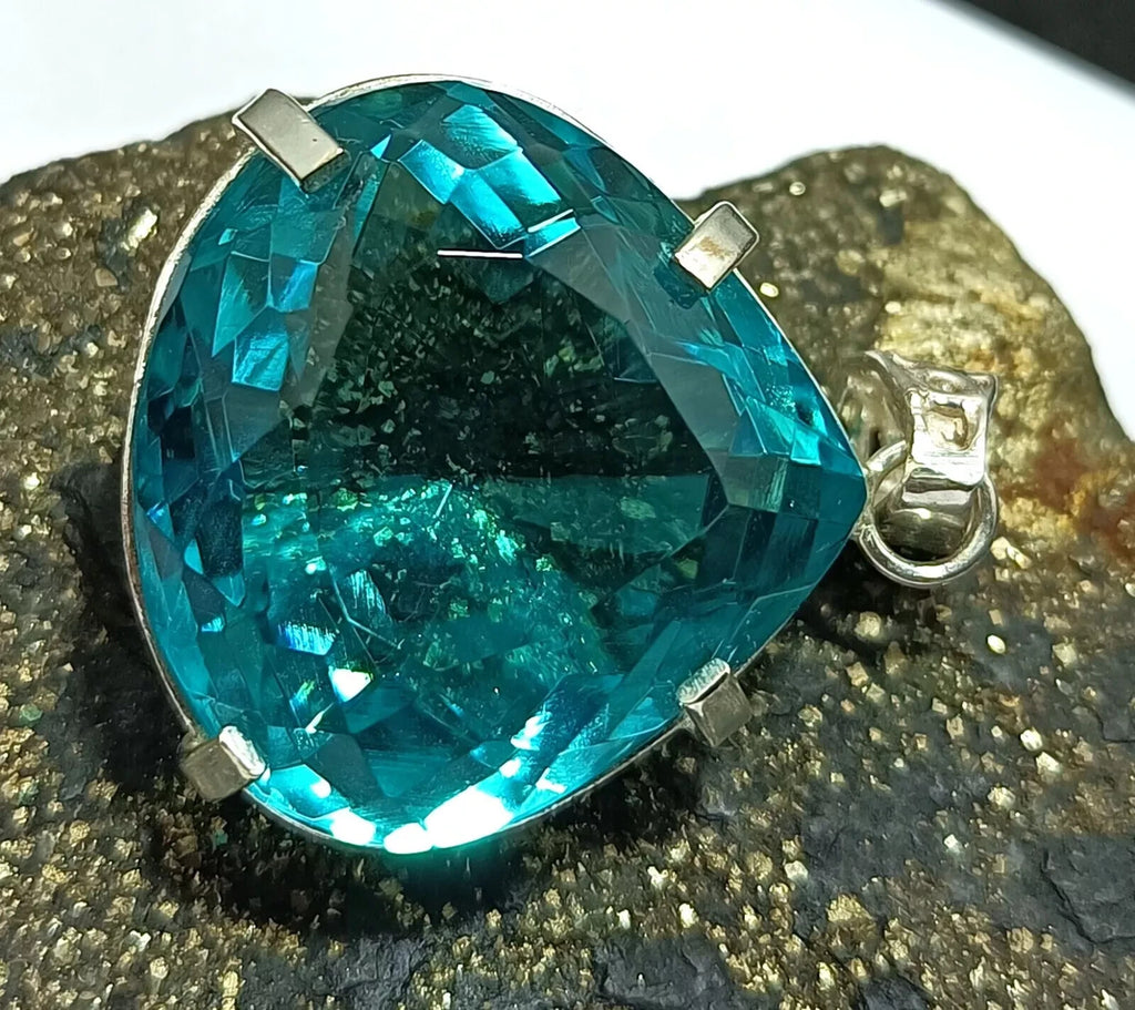 91.05 Ct Certified Lab-Created Topaz 925 Solid Silver Pendant Loose Gemstone