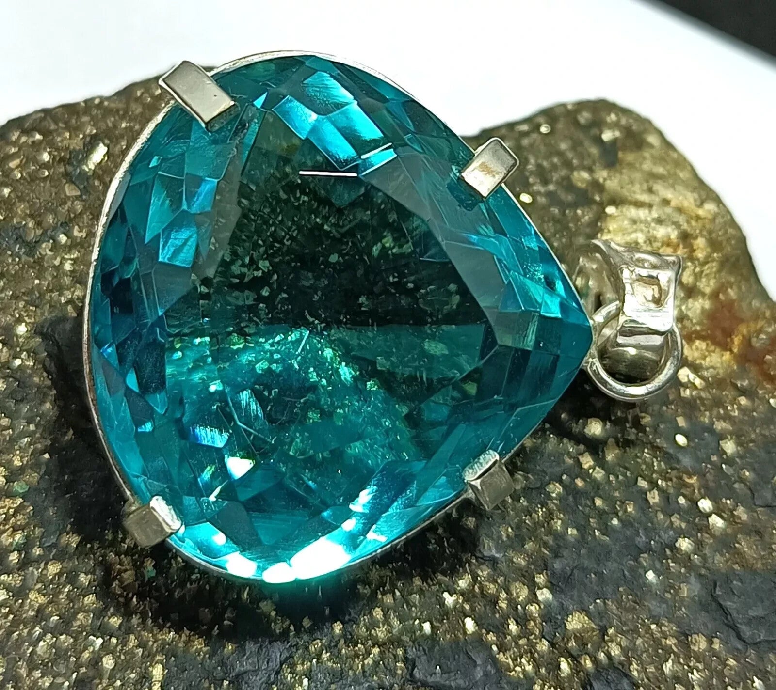 91.05 Ct Certified Lab-Created Topaz 925 Solid Silver Pendant Loose Gemstone