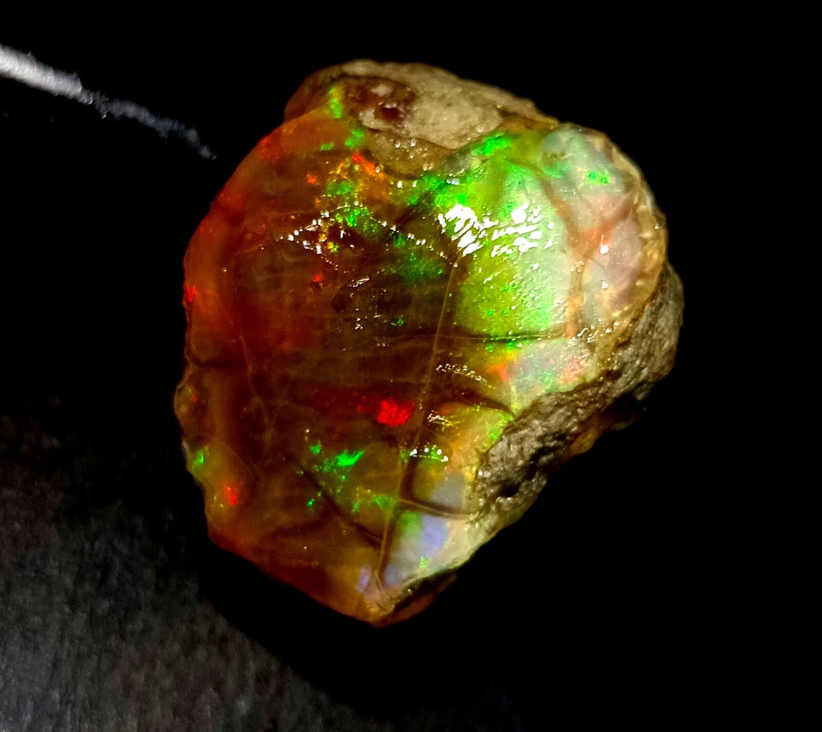 A++Play of Color 89.60 Ct Natural Ethiopian Black Opal Welo Rough LOOSE GEMSTONE