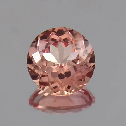 Natural Ceylon Padparadscha Sapphire Certified 6.5 Ct ROUND Cut Loose Gemstone