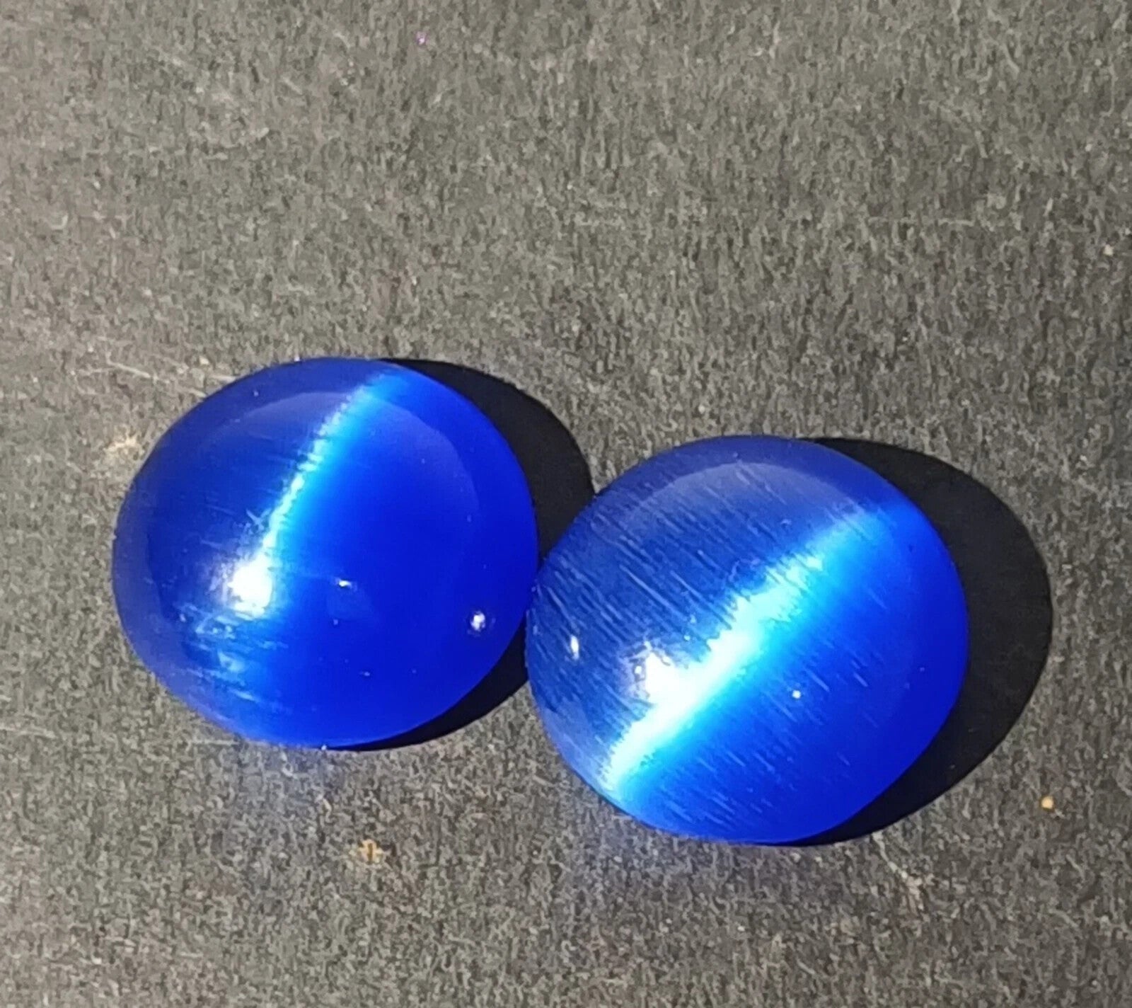 22.90 Ct NATURAL Loose BRAZILIAN BLUE Cat Eye Cabochon Certified GEMSTONE Pair2