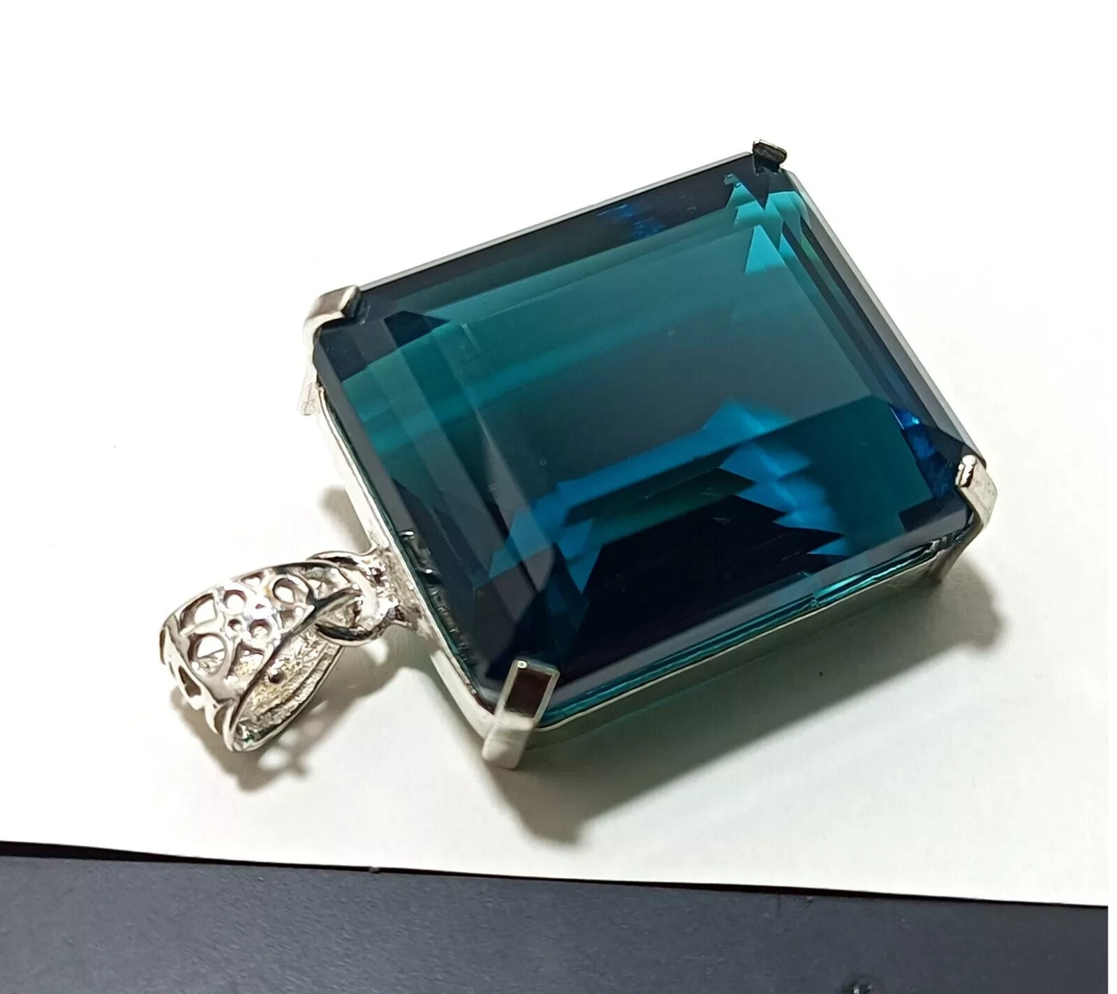 London Blue Topaz Pendant 925 Sterling Silver Pendant Gemstone Jewelry 138.20 Ct