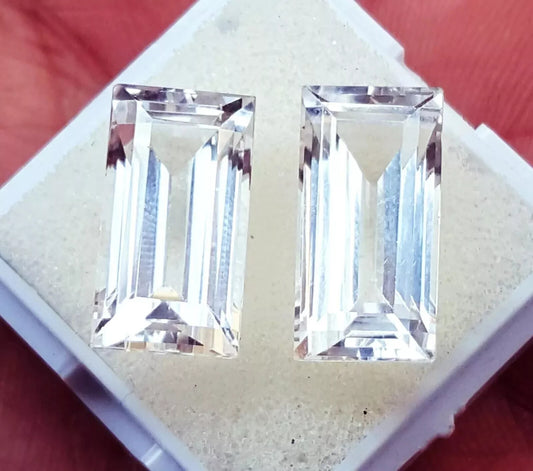 Natural White Sapphire Excellent 10-12Carat Certified 1 Pair Certified Loose Gem