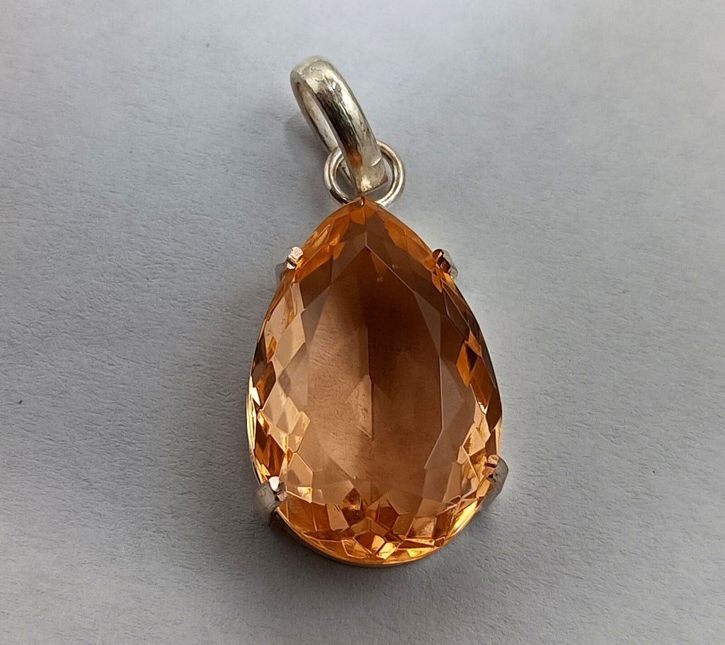 Certified 58.45 Ct Natural Topaz 925 Solid Silver  Pear Cut Pendant Gemstone