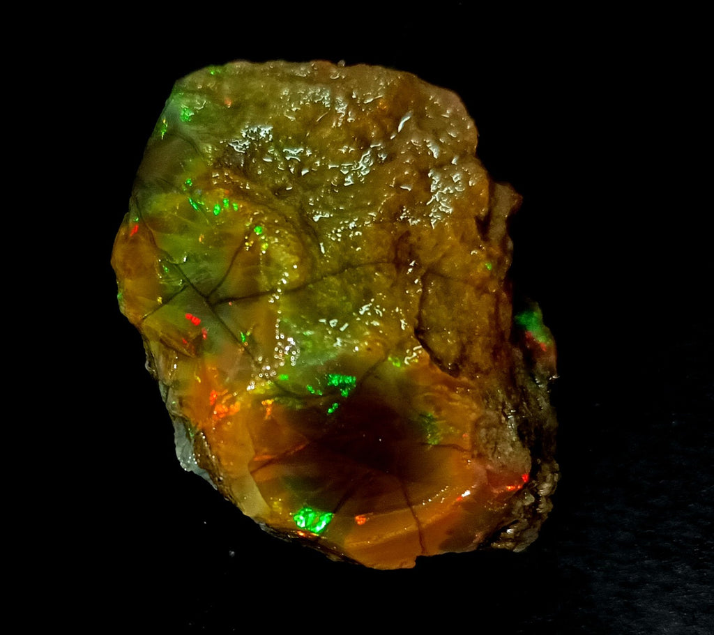 A++Play of Color 114.75Ct Natural Ethiopian Black Opal Welo Rough LOOSE GEMSTONE