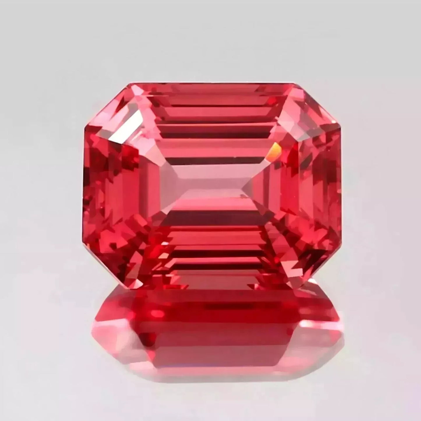 Natural Flawless Ceylon Padparadscha Sapphire Emerald Cut Loose Gemstone 10 Ct