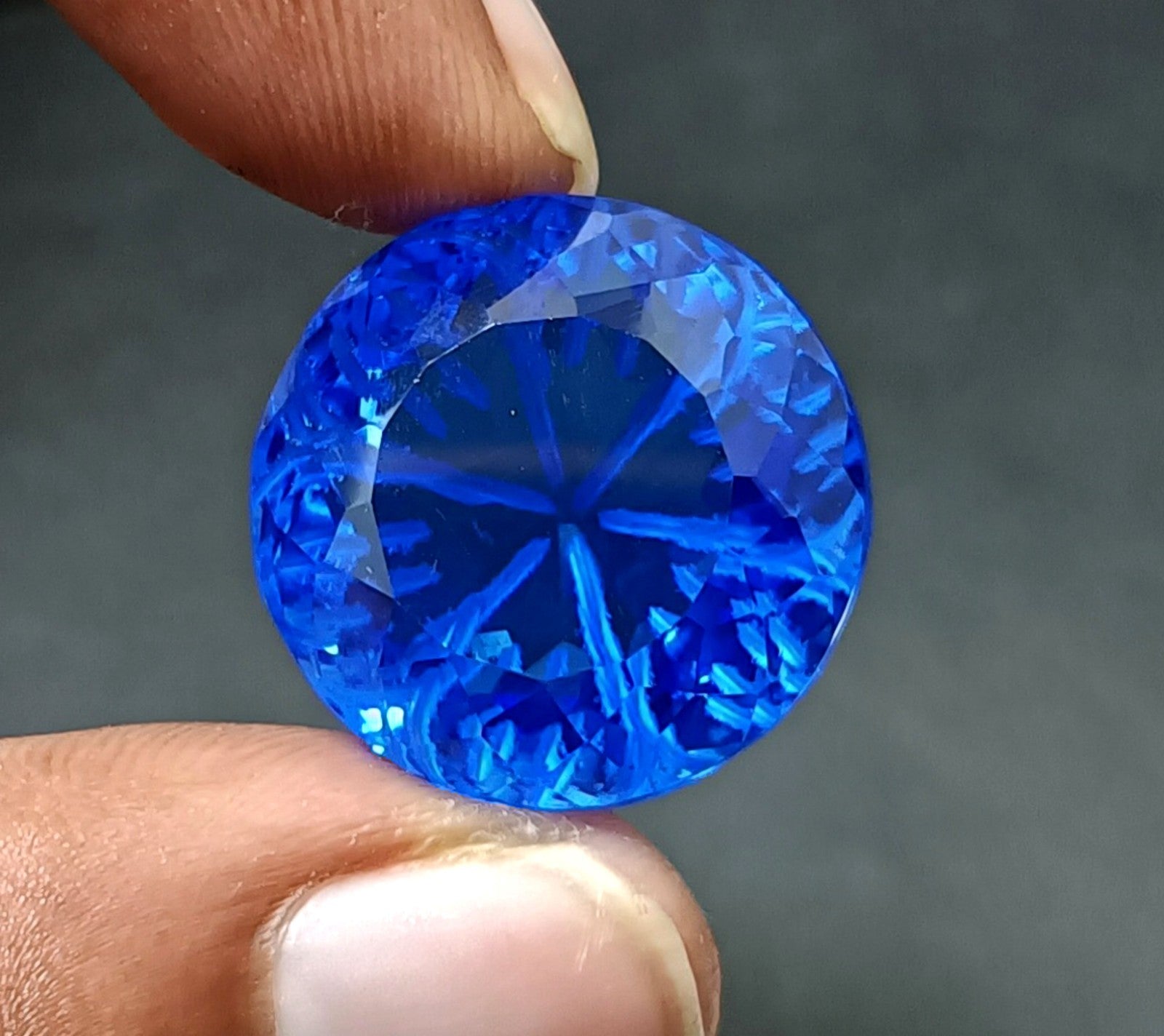 41.40 Ct Round Fine Cut EGL Certified Brazilian Round Color Topaz Loose Gemstone