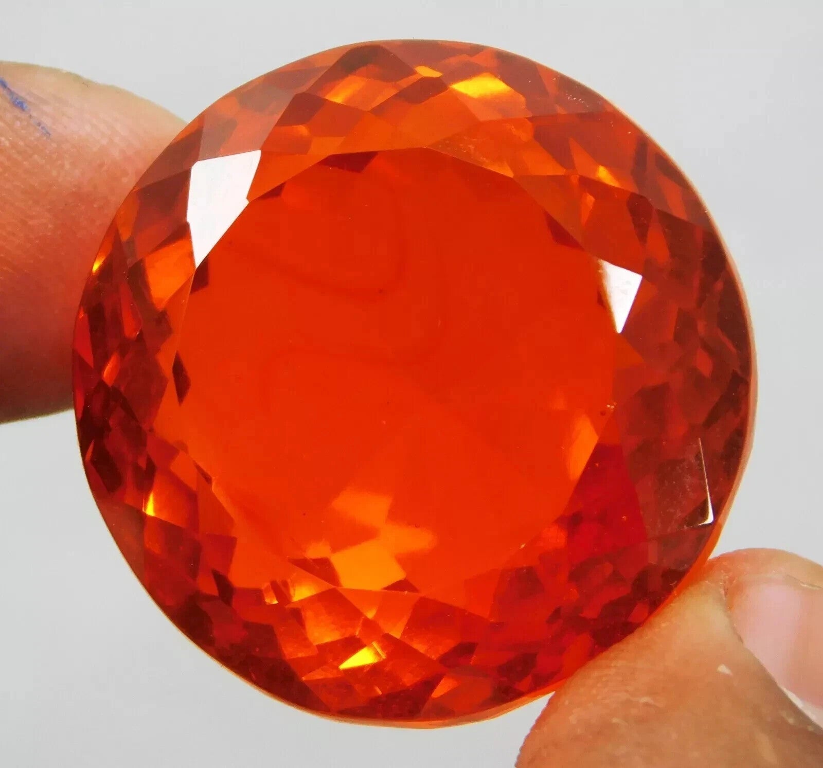127.30 Ct Natural Brazilian Orange Topaz Round Cut EGL Certified Loose Gemstone