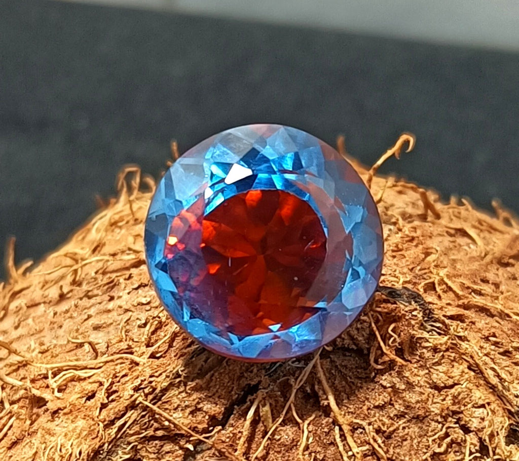 14.90 Ct A++ NATURAL Ceylon PITAMBARI Sapphire Bi-Color Certified Round GEMSTONE