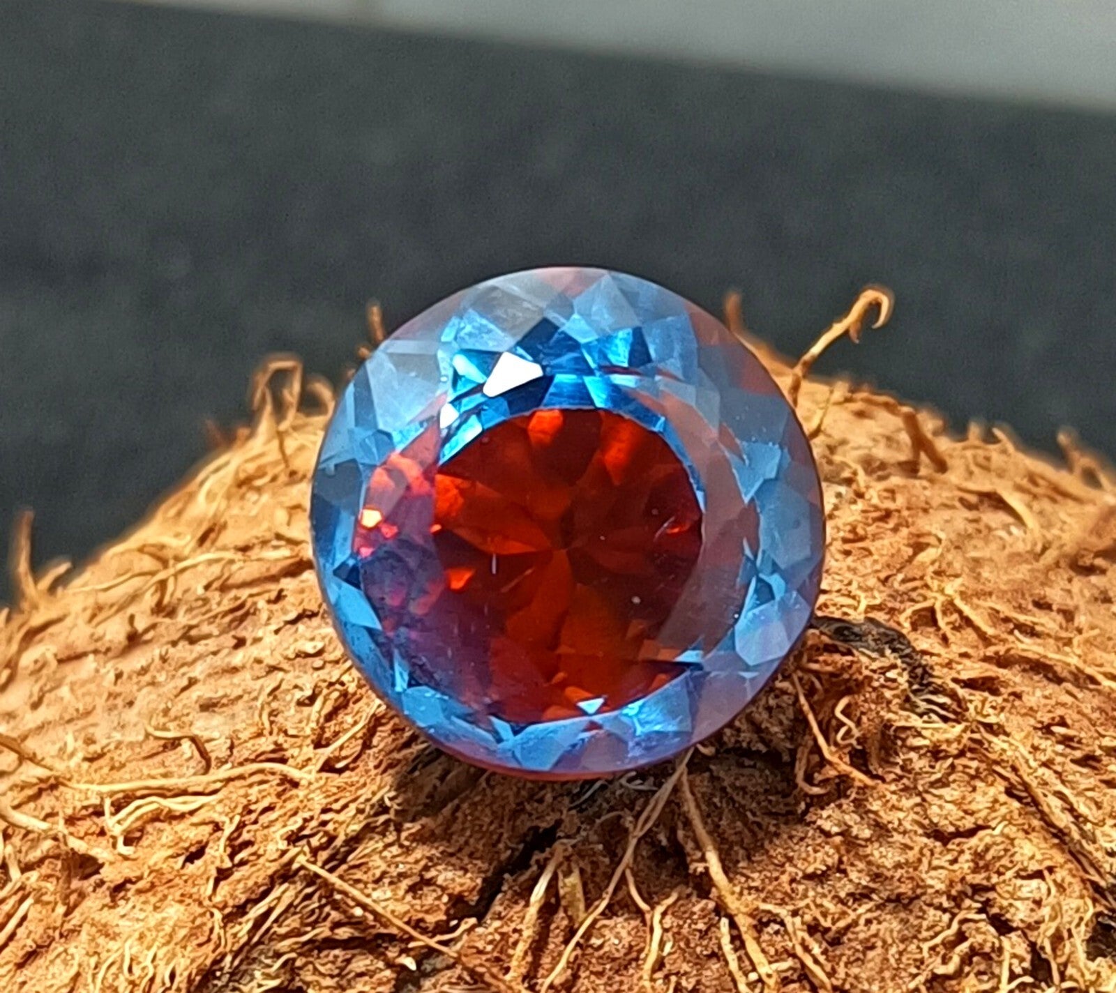 14.90 Ct A++ NATURAL Ceylon PITAMBARI Sapphire Bi-Color Certified Round GEMSTONE