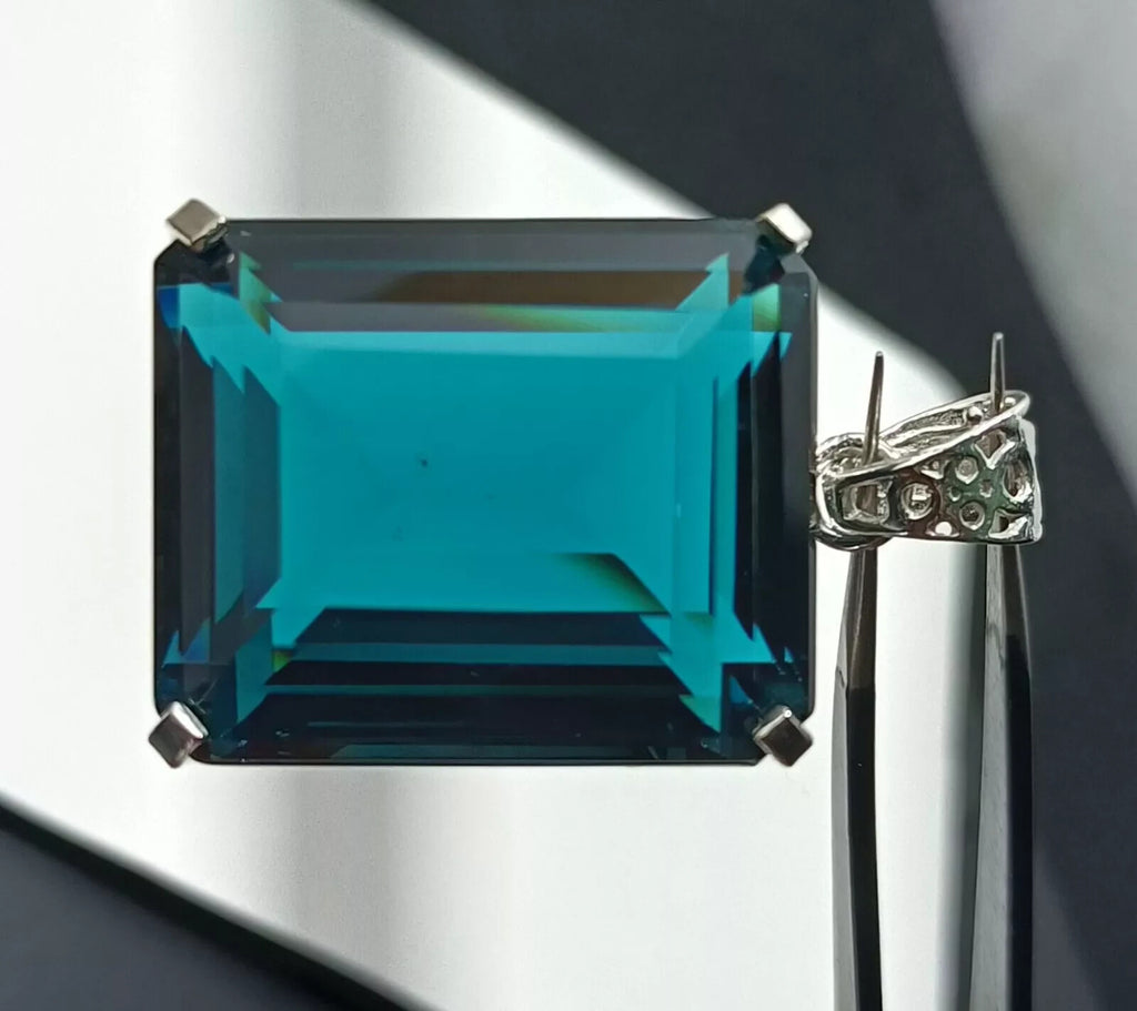 London Blue Topaz Pendant 925 Sterling Silver Pendant Gemstone Jewelry 138.20 Ct