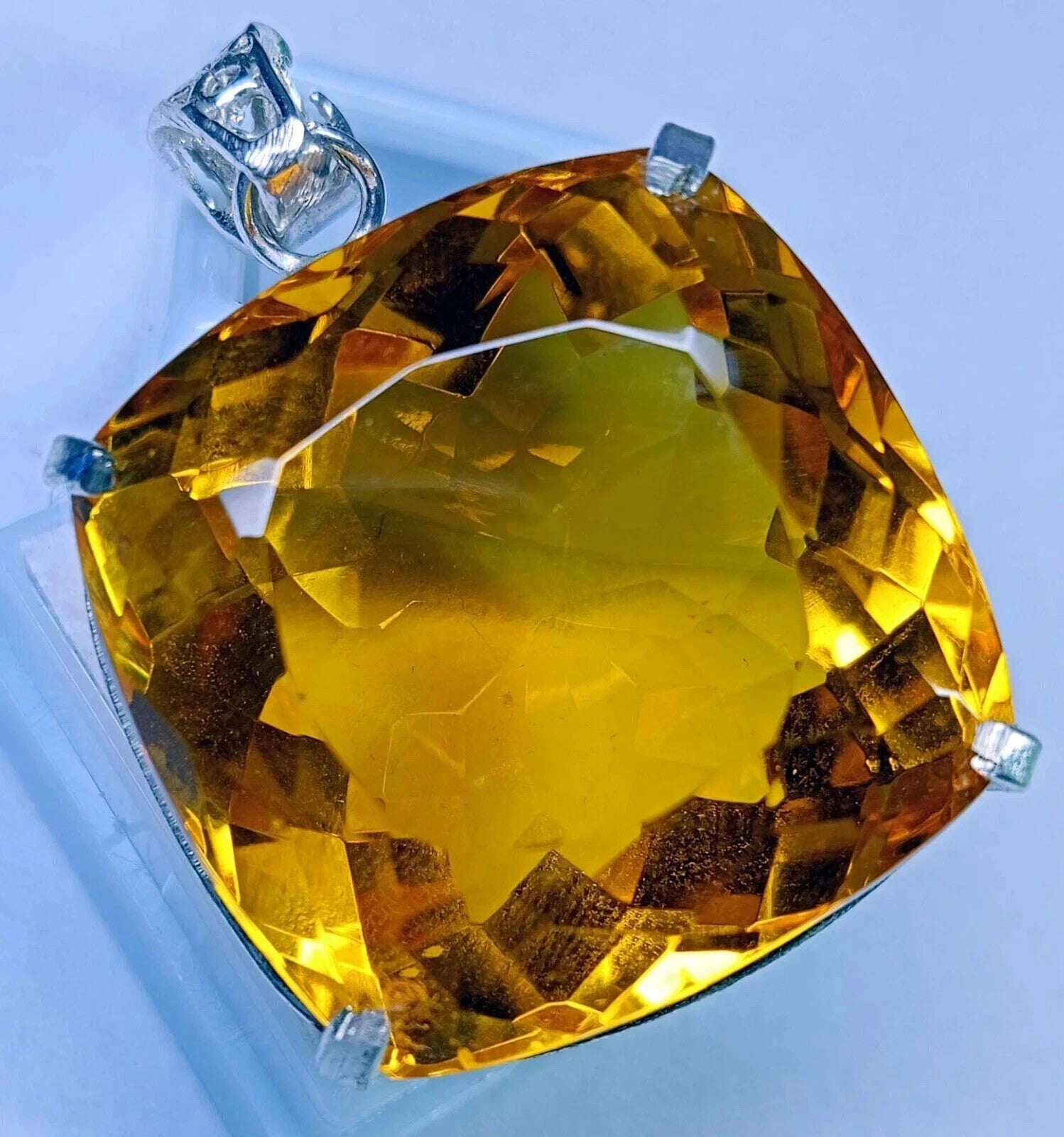 EGL Certified Natural 100.20 Ct Brazilian Cushion Topaz Pendant Loose Gemstone