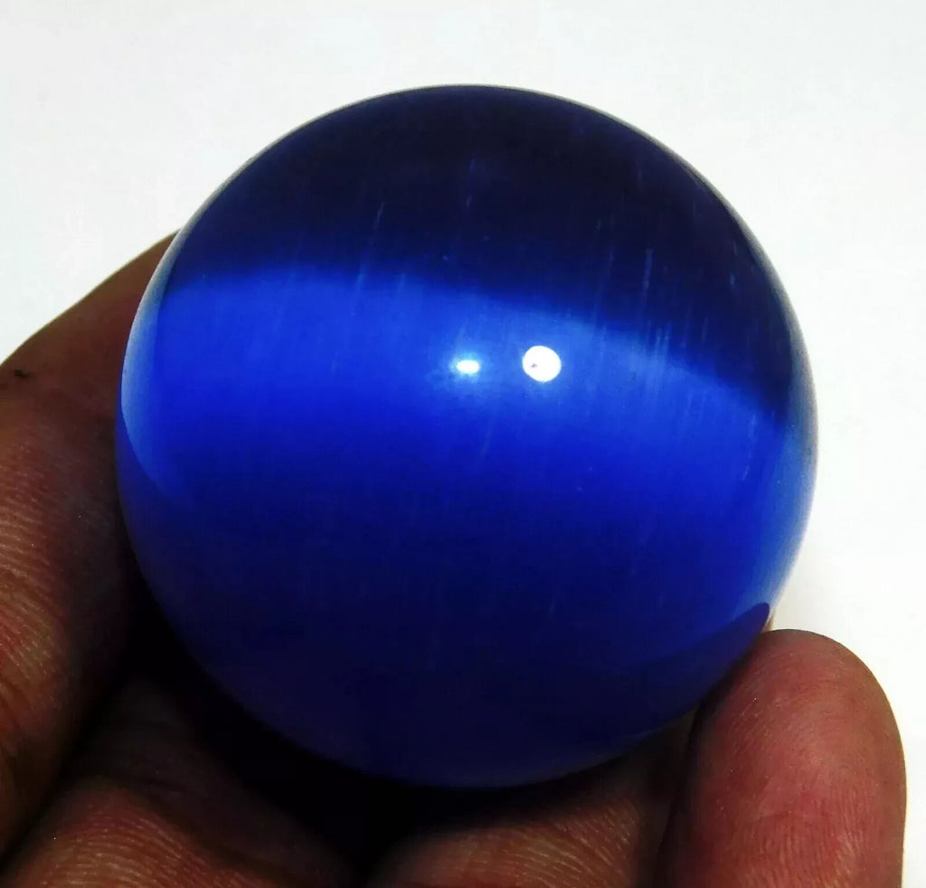 Chrysoberyl 435 Ct Natural BLUE Cats Eye Ball Cut Loose Certified Gemstone