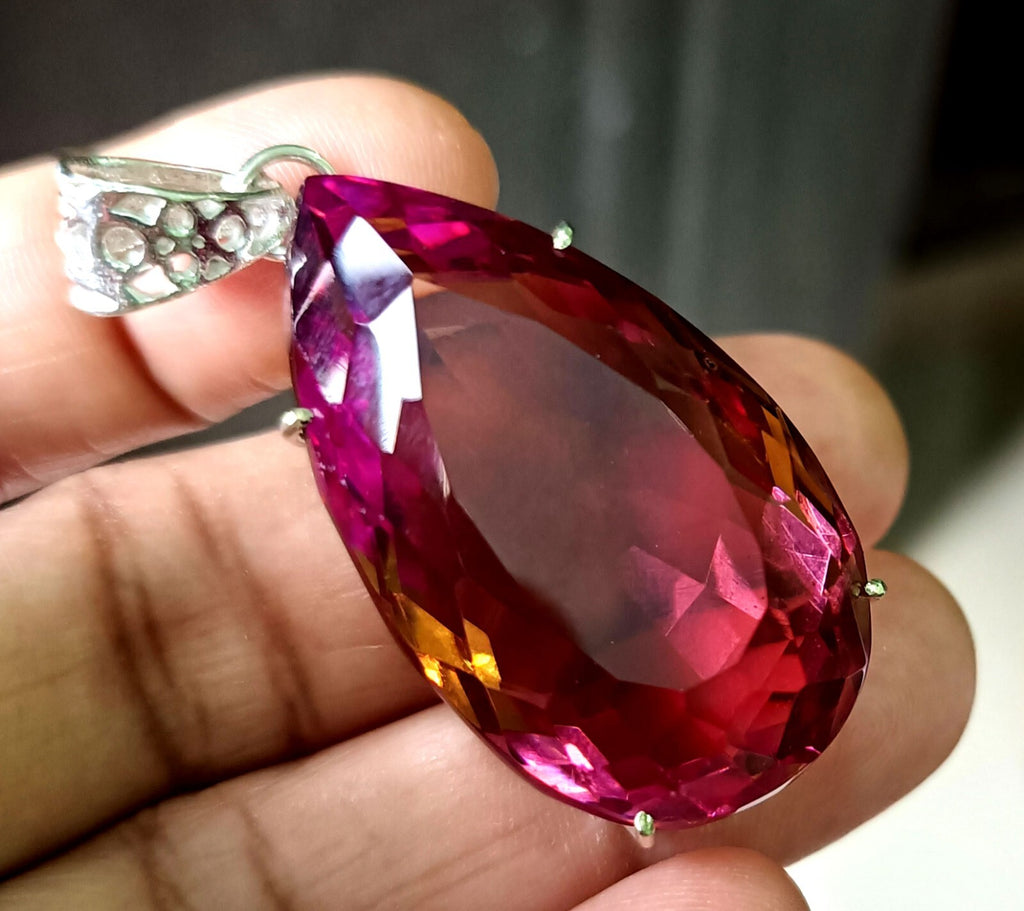 EGL Certified 110 Ct Natural Zultanite 925 Silver Pear Cut Pendant Loose Gems