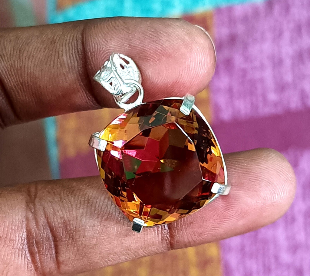 60.55 Ct Natural Zultanite 7 Color Pendant 925 Silver Loose Certified Gemstone