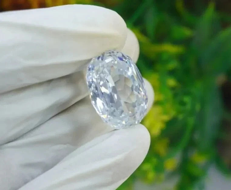 Certified 50 Ct NATURAL White Zircon Cambodian Facet Oval Cut Loose A+ GEMSTONE