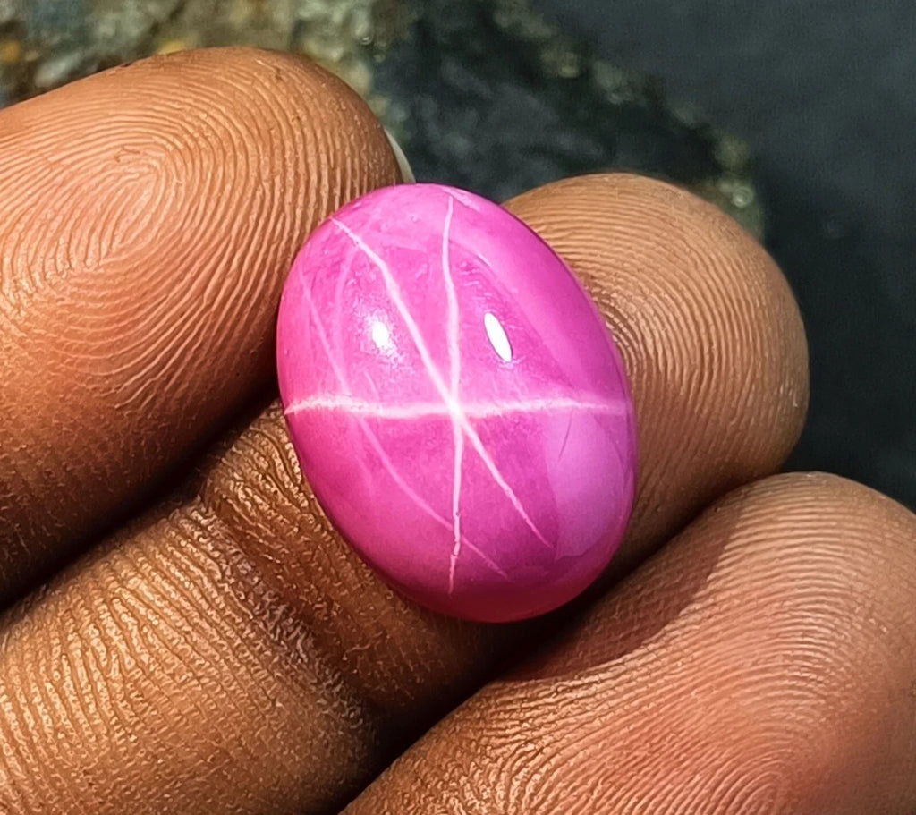 6 Rays Star Sapphire 10.15 Ct Flawless Baby Pink Cabochon Oval Loose Gemstone