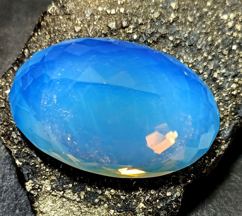86.10  Ct Natural Blue Opal Oval Cut Welo Australian EGL Certified Gemstone