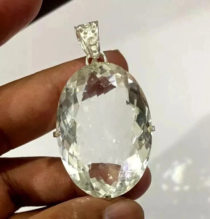 Certified Natural 75.45 Ct Brazilian White Oval Cut Topaz Pendant Loose Gemstone