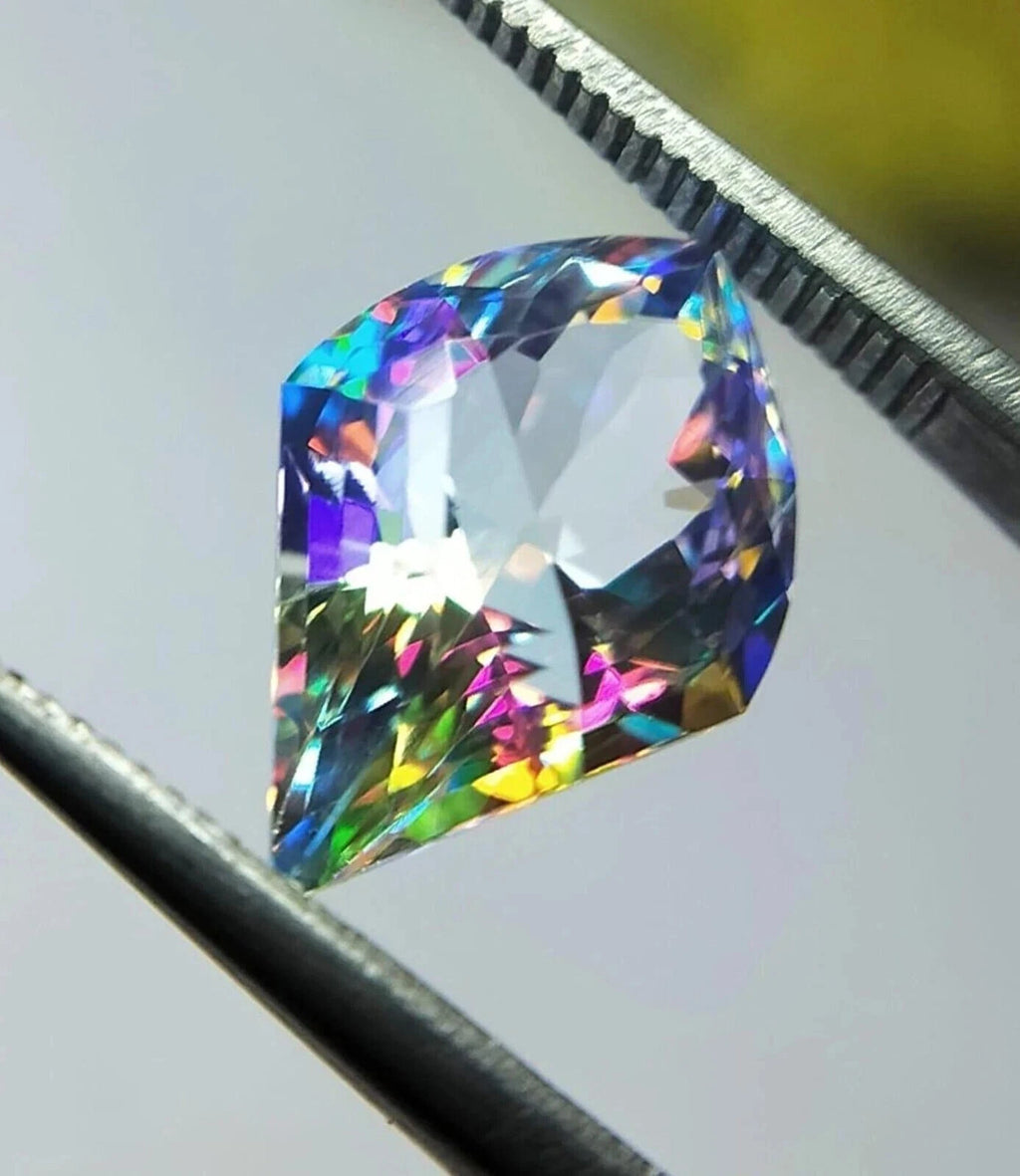 51 Ct Natural Mystic Topaz Loose Rainbow Color Fancy Cut Certified Gemstone
