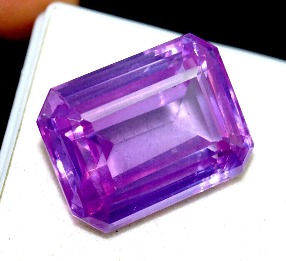 80 Ct+ EGL Certified Natural Purple Zircon Cambodian Emerald Loose Gemstone