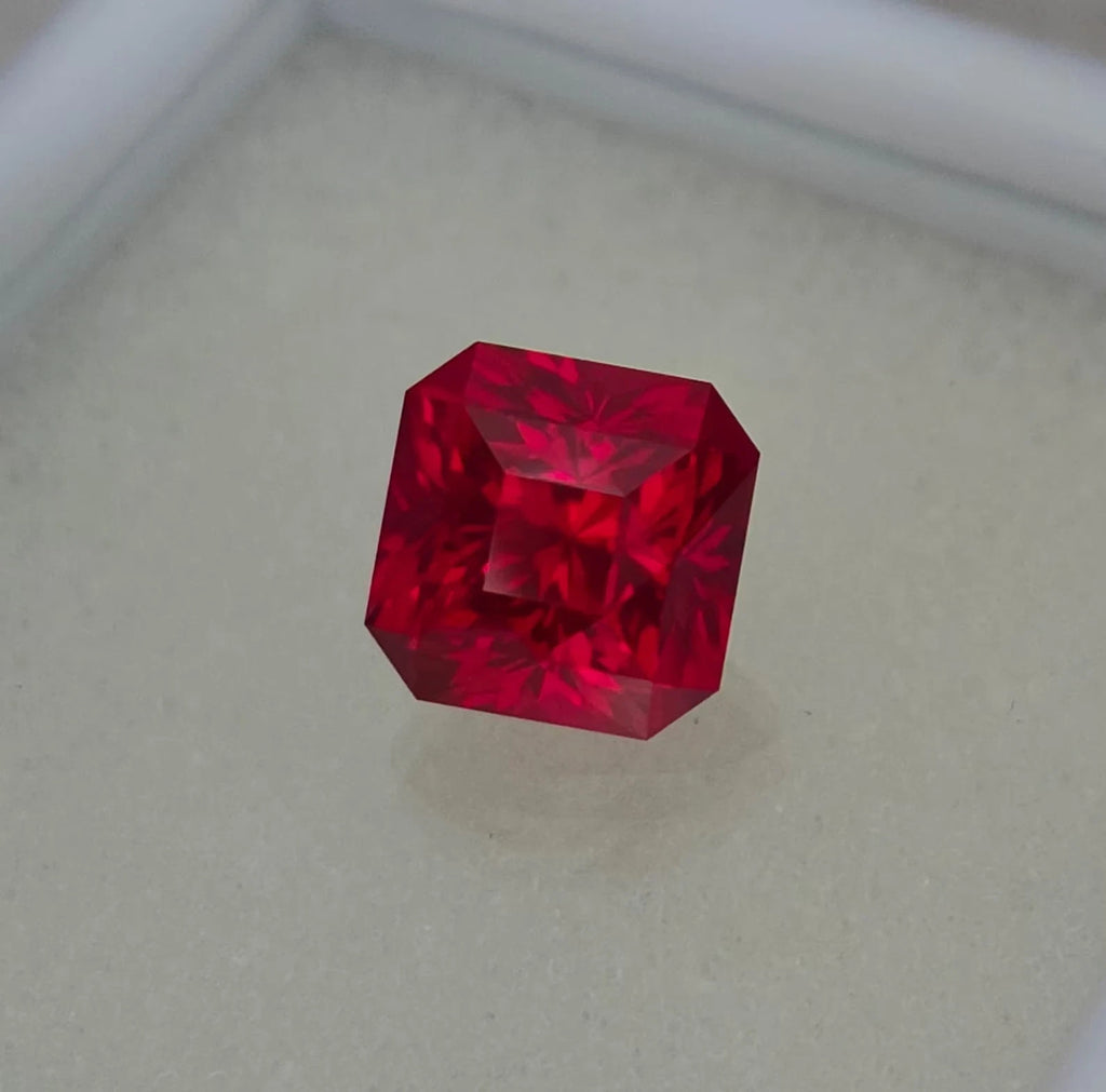 10 mm Natural Mozambique Red Ruby Asscher Cut Certified Loose GEMSTONE 5.70 Ct