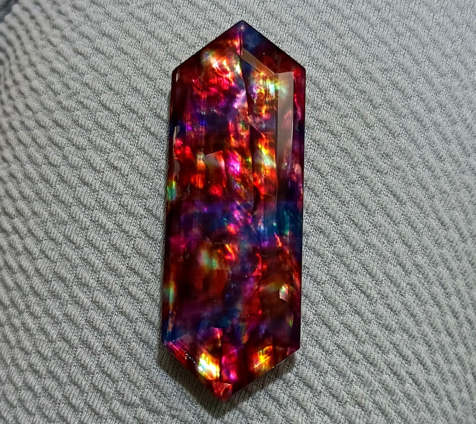 61.35 Ct Natural Ammolite Opal-Like Organic Doublet Loose EGL CERTIFIED GEMSTONE