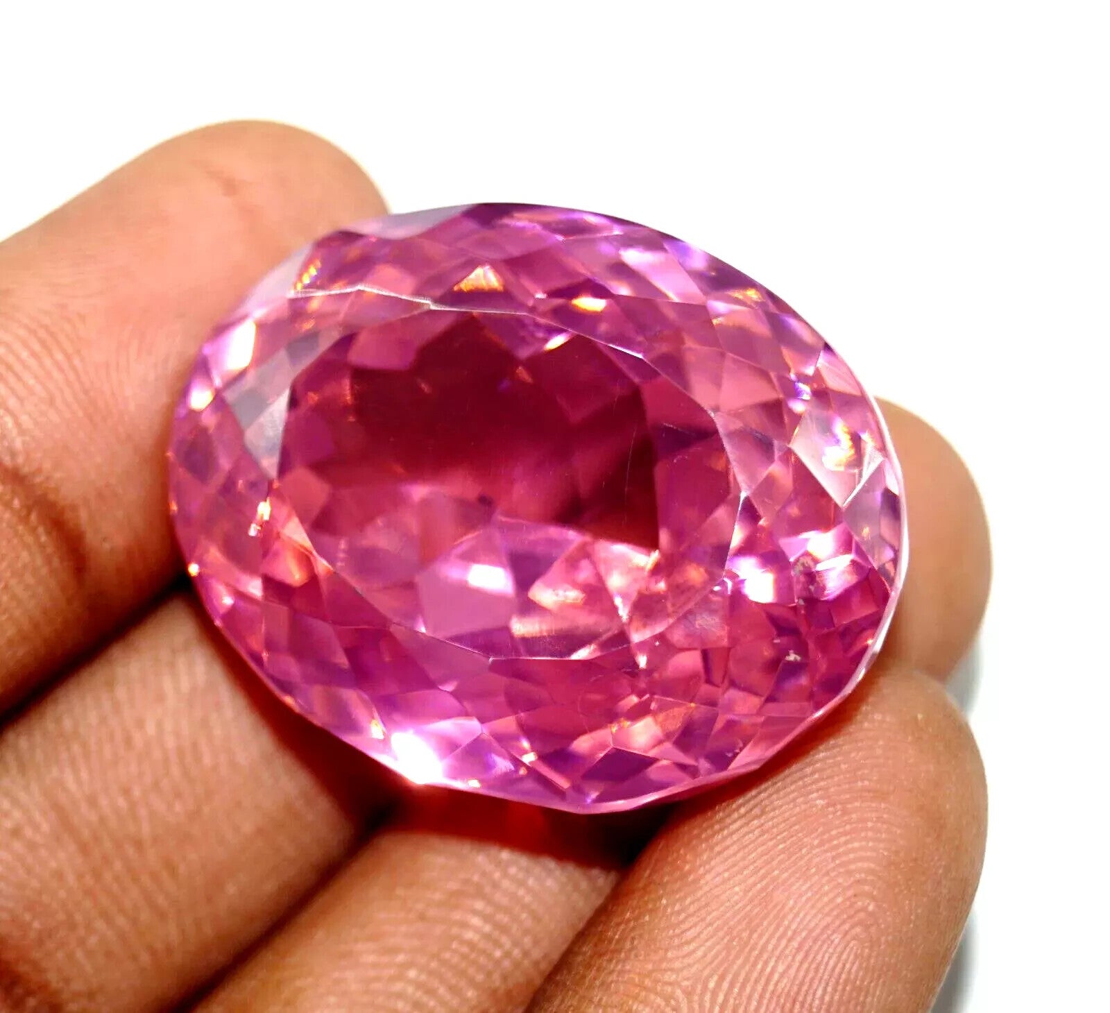 EGL 198.50 Ct Certified Natural Pink Zircon Cambodian Oval Cut Loose Gemstone
