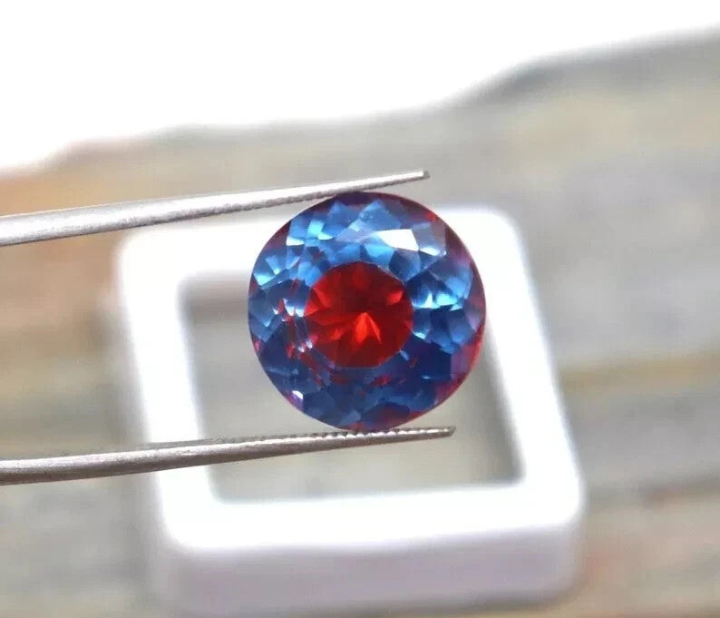 Natural Rare Found 8-10 Ct Pitambari Sapphire Bi-Color Round Cut Loose Gemstone