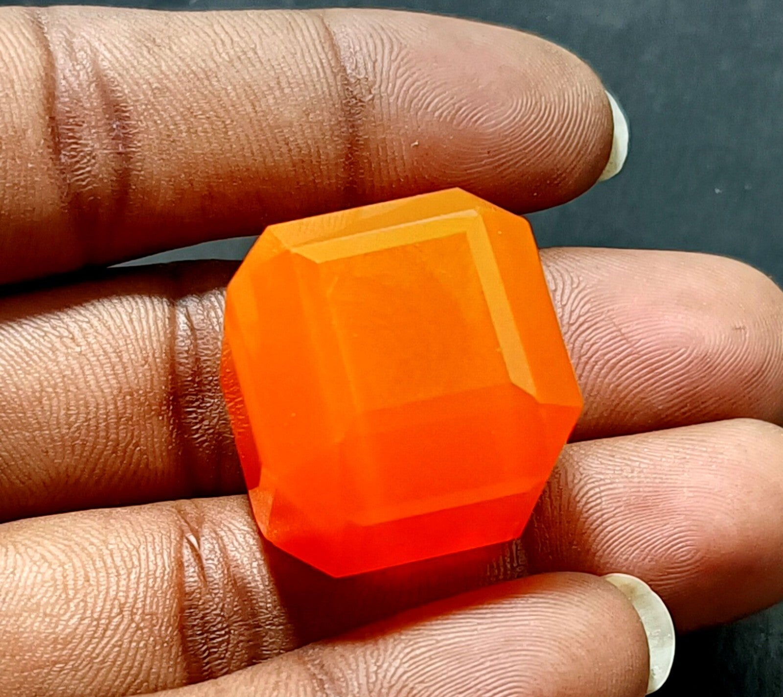 125.50 Ct Natural Orange Opal Cube Cut Welo Australian EGL Certified Gemstone