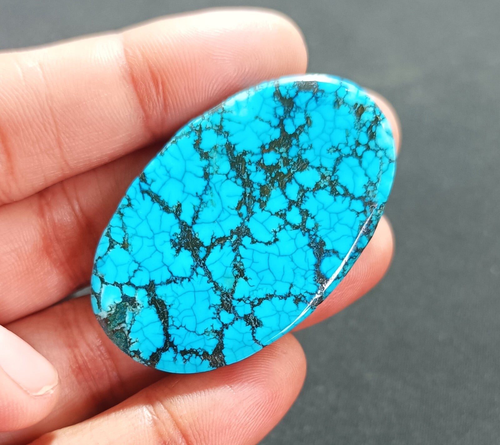 80.50 Ct Natural Turquoise Arizona blue oval Cut Loose Gemstone With Free Gift