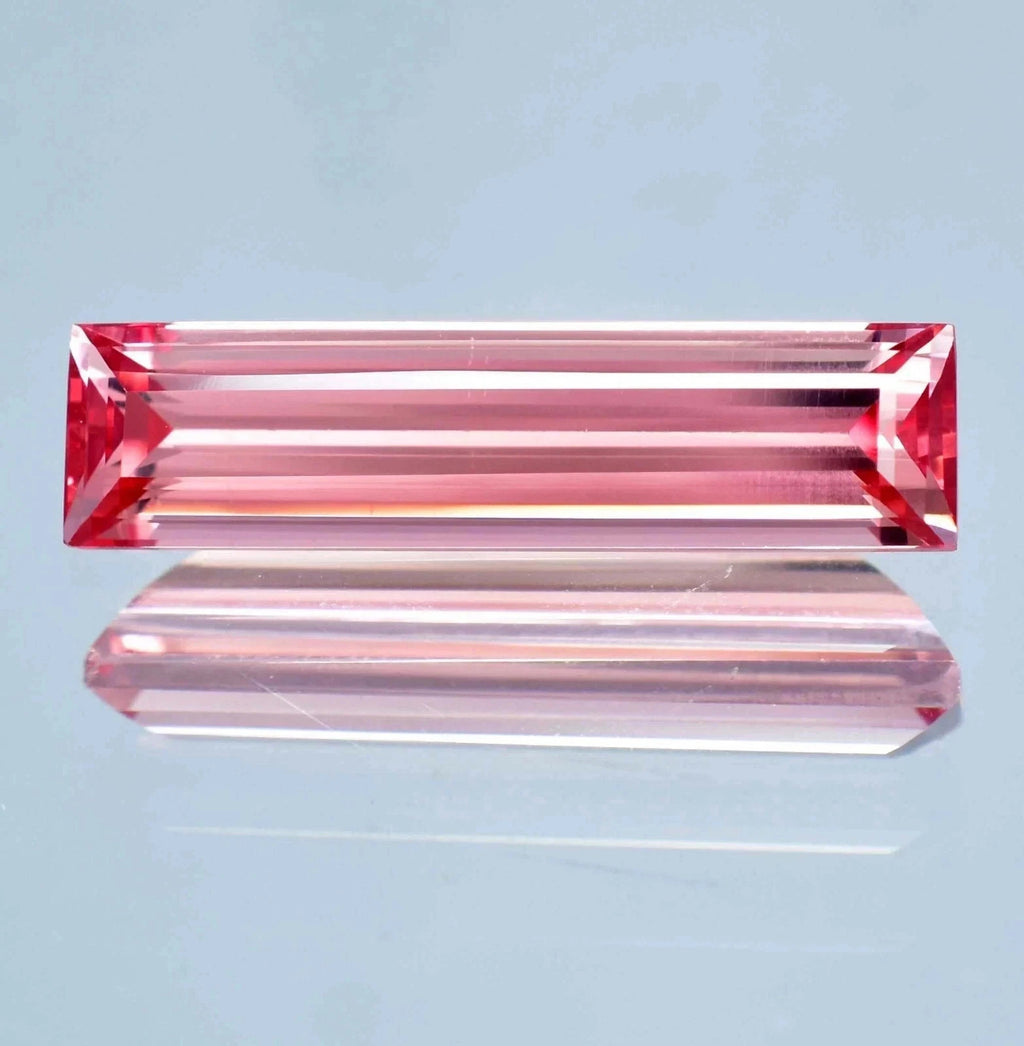 Baguette Cut 21.28 Ct Natural Padparadscha Sapphire Loose Gemstone Certified