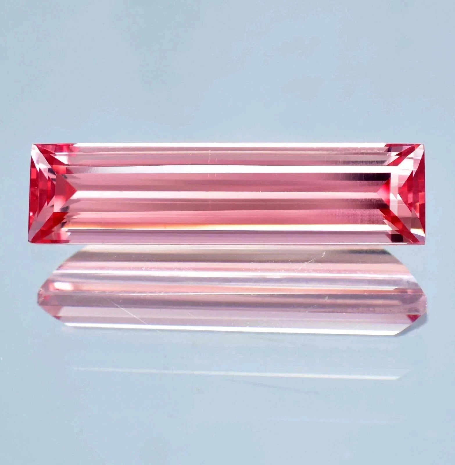 Baguette Cut 21.28 Ct Natural Padparadscha Sapphire Loose Gemstone Certified