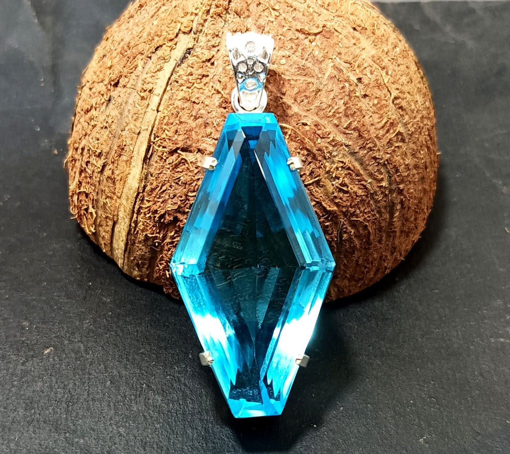 100.85 Ct EGL Certified Natural Topaz 925 Solid Silver Pendant Loose Gemstone