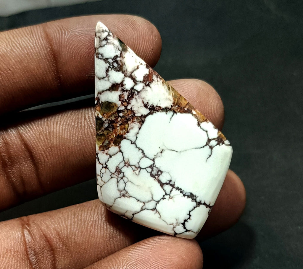 66.95 Ct Natural Turquoise Arizona White Fancy Cut Loose certified Gemstone