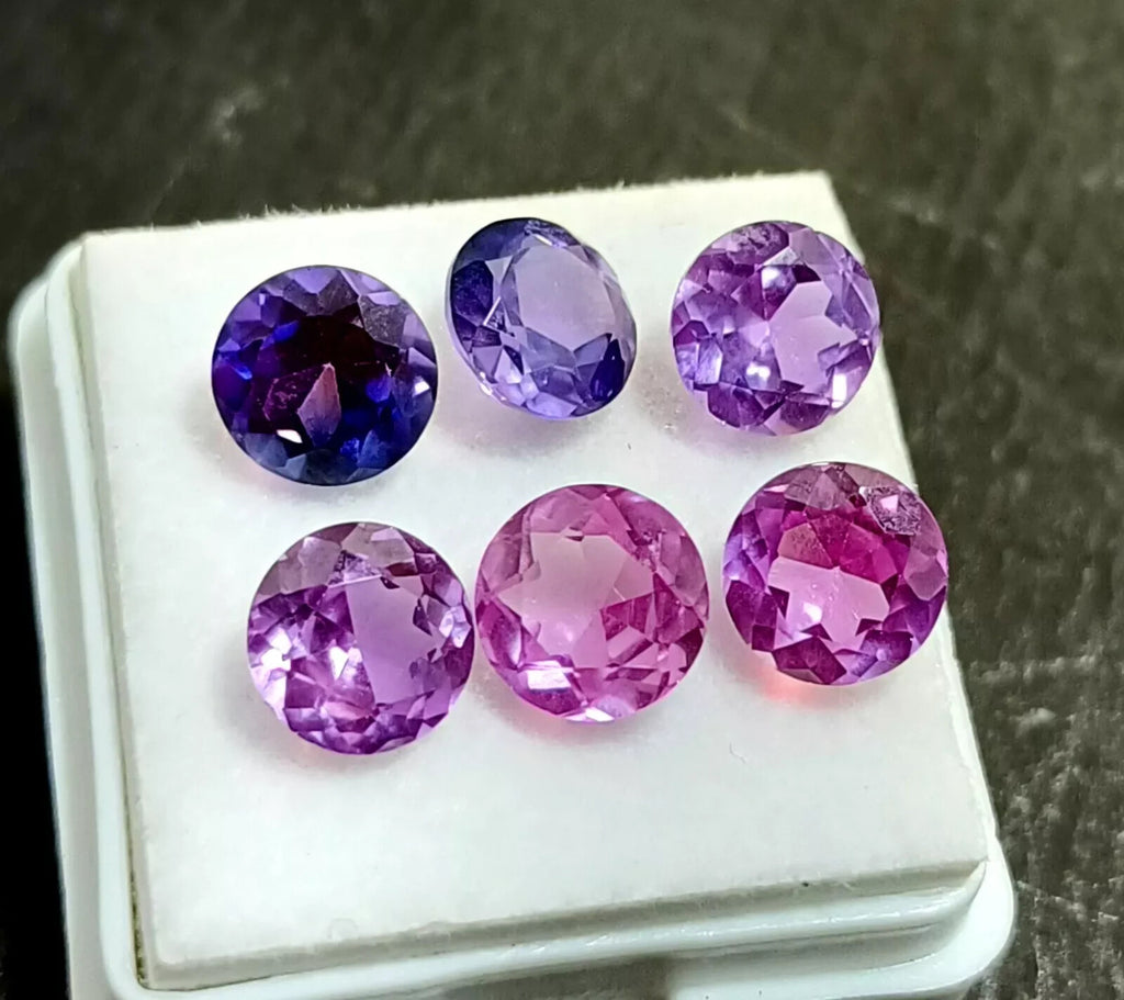 Flawless 6 MM 20 Pcs Natural Bi-Color Certified Sapphire Round Gemstone Lot