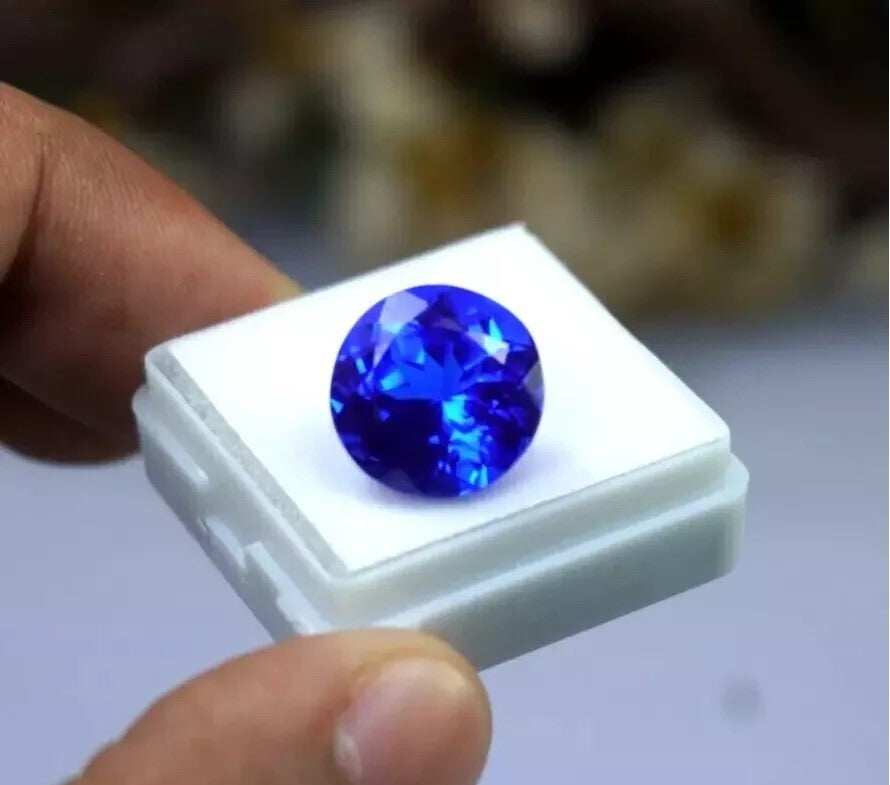 10.5 Ct Natural Ceylon Blue Sapphire Round Cut CERTIFIED Loose GEMSTONE