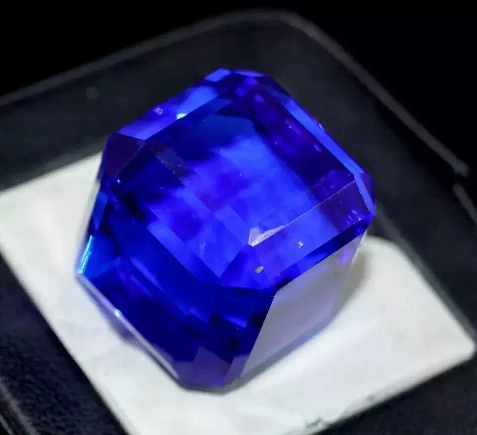 30 Ct AAA+ Natural Kashmiri Blue Sapphire Loose Gemstone CUBE Cut EGL Certified