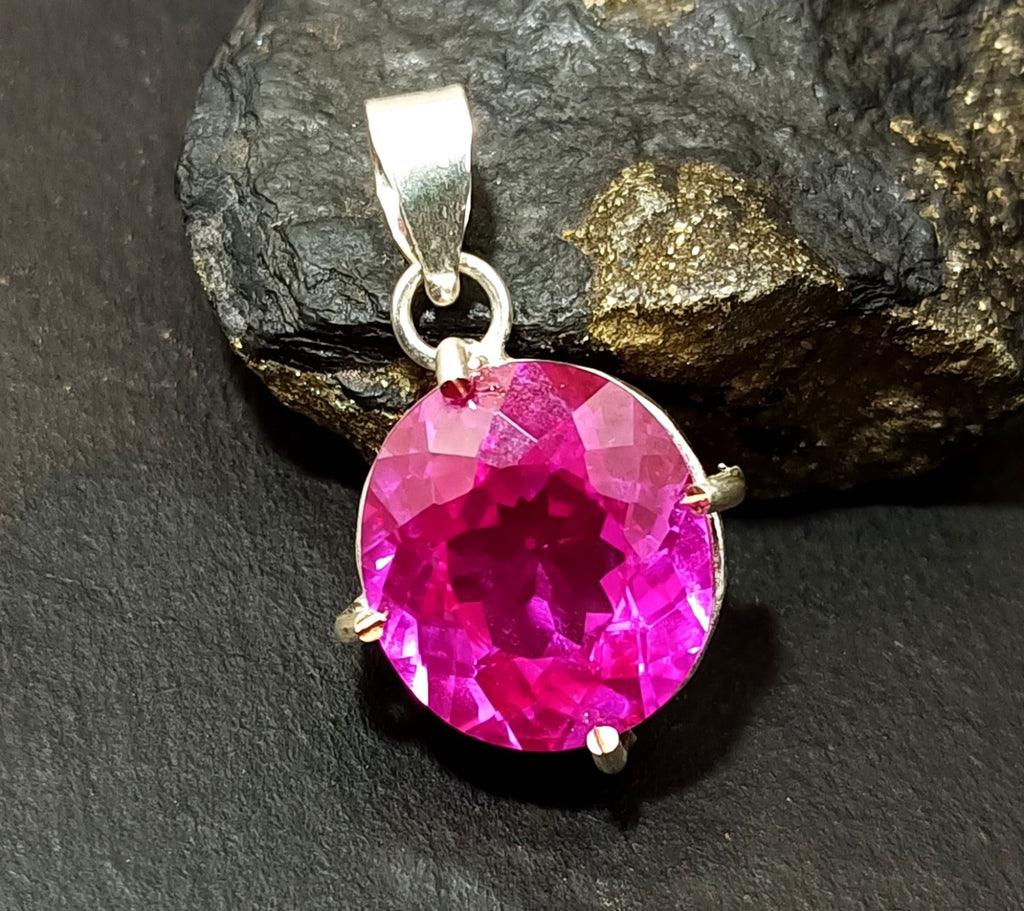 EGL Certified 31.95 Ct Natural Pink RUBY 925 Solid Silver Pendant Loose Gemstone