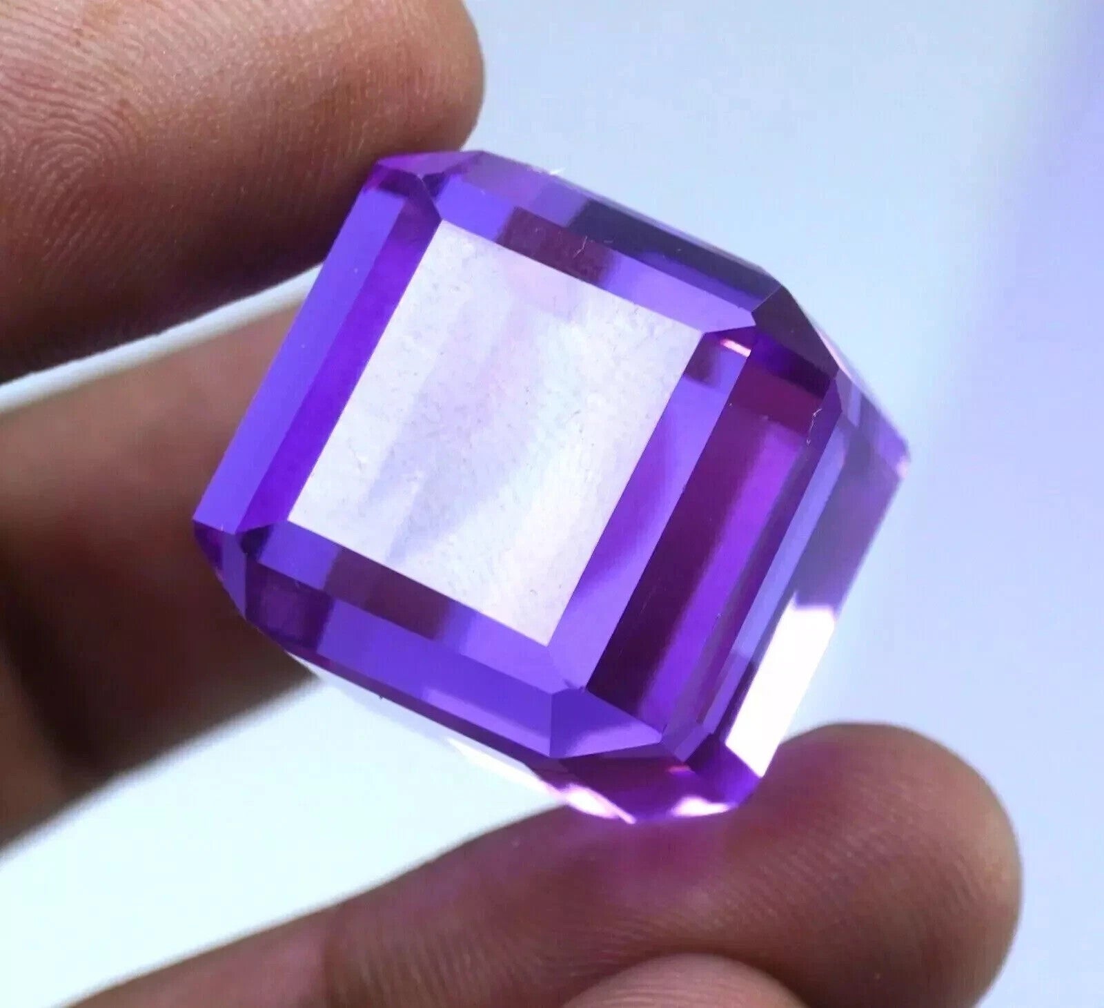 Cube Cut Topaz Purple Pink Color 91.50 Ct Brazilian Loose Gemstone
