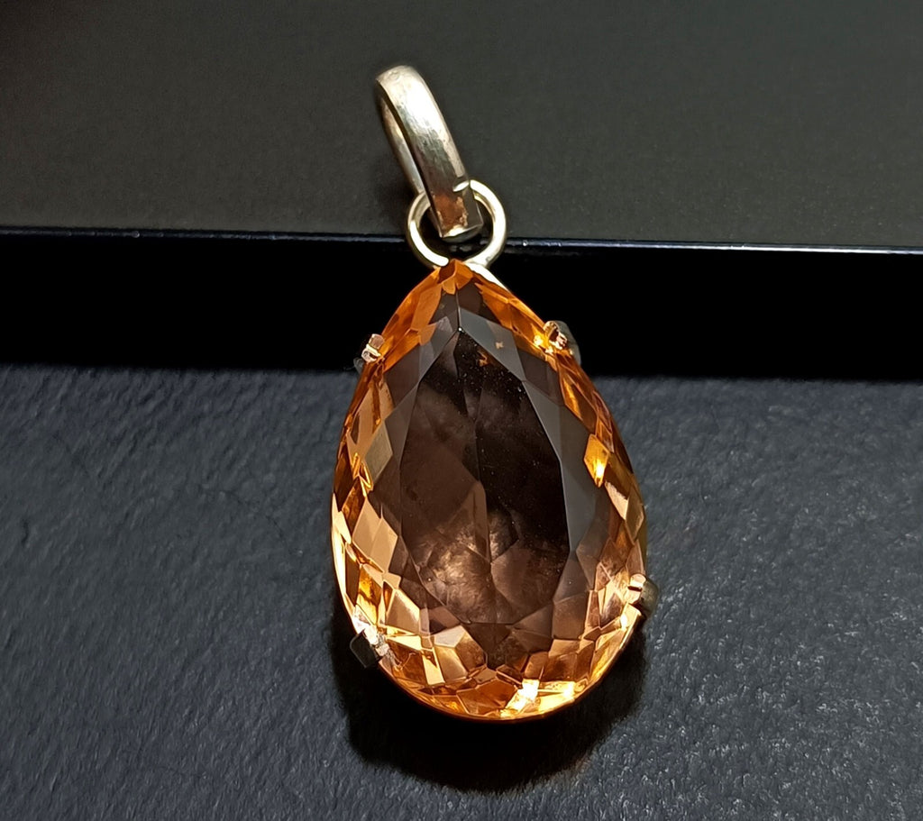 Certified 58.45 Ct Natural Topaz 925 Solid Silver  Pear Cut Pendant Gemstone