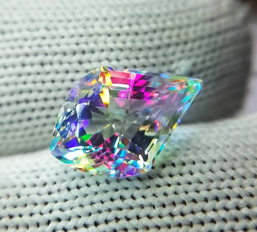 51 Ct Natural Mystic Topaz Loose Rainbow Color Fancy Cut Certified Gemstone