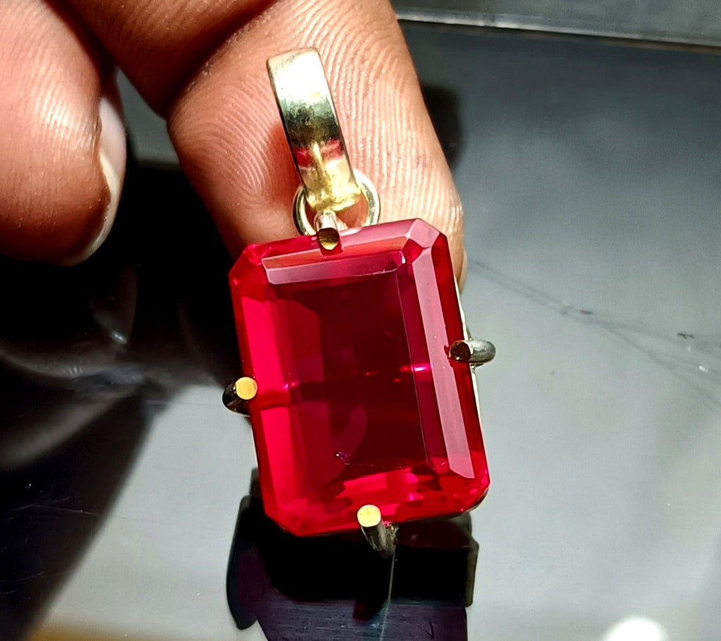 EGL Certified 45.20 Ct Natural RUBY 925 Solid Silver Pendant Loose Gemstone