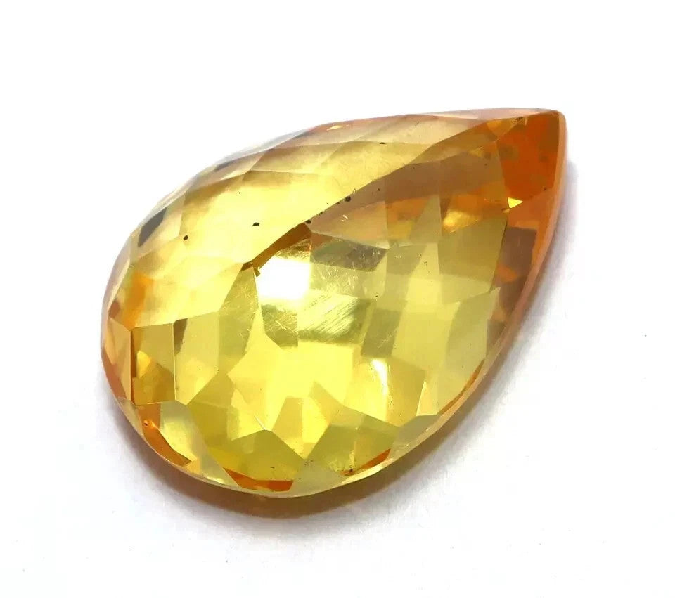 Certified 51 Ct NATURAL Yellow Pear Zircon Cambodian Facet Loose A+ GEMSTONE