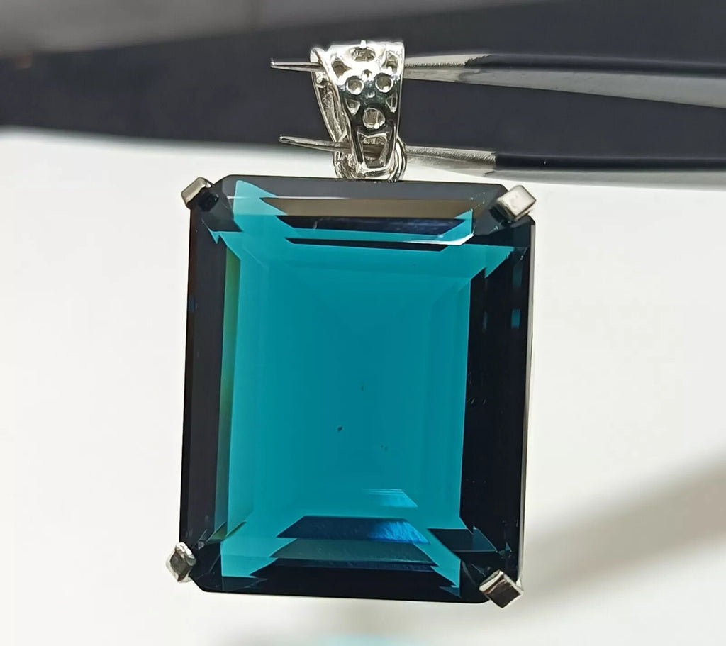 London Blue Topaz Pendant 925 Sterling Silver Pendant Gemstone Jewelry 138.20 Ct