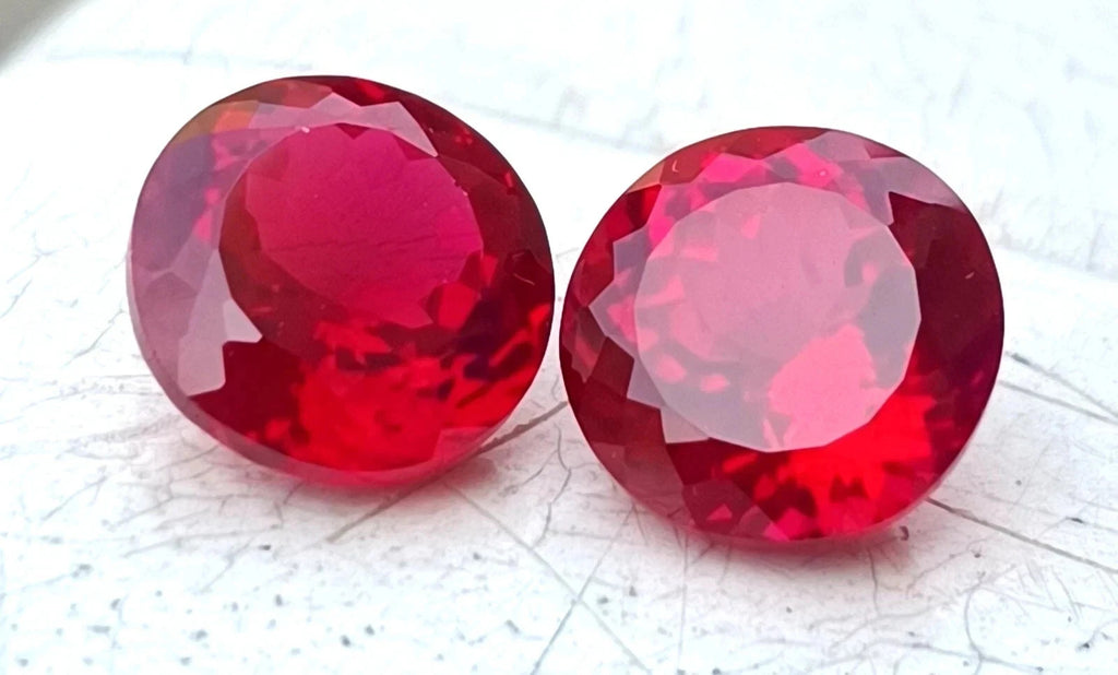 A+Natural Mozambique Red ruby 5 mm Pair Round Certified Untreated Loose Gemstone